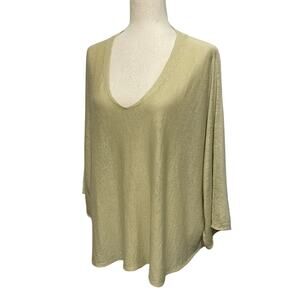 Poetry Women’s Linen Sweater V Neck Kimono 3/4 Sleeve Plus size 16 Cream Beige